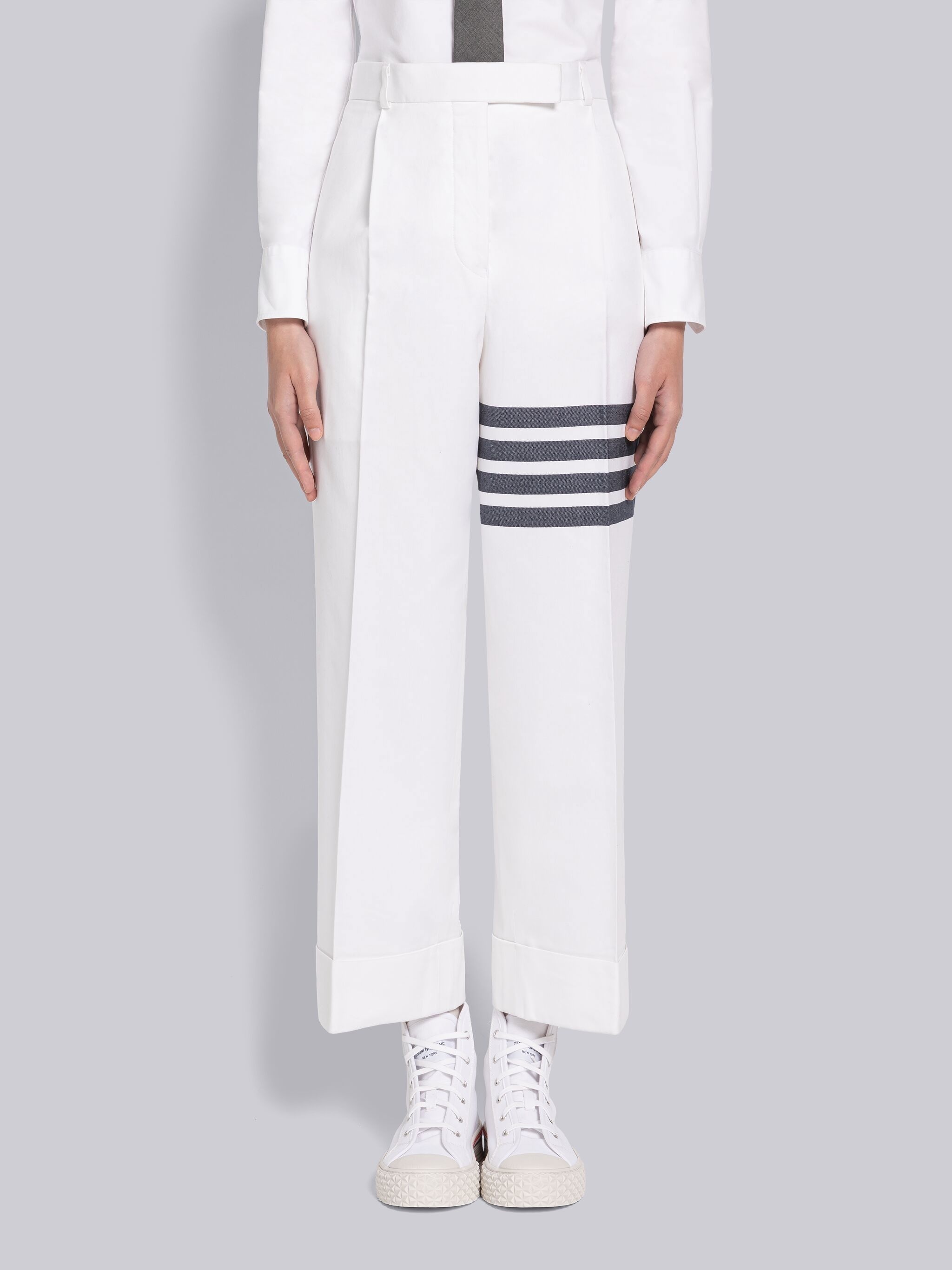 Cotton Twill 4-Bar Single Pleat Trouser - 1