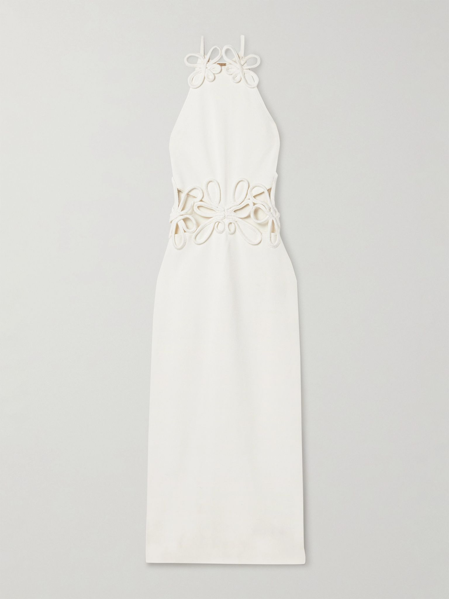 Jena cutout appliquéd knitted midi dress Off-white - 1