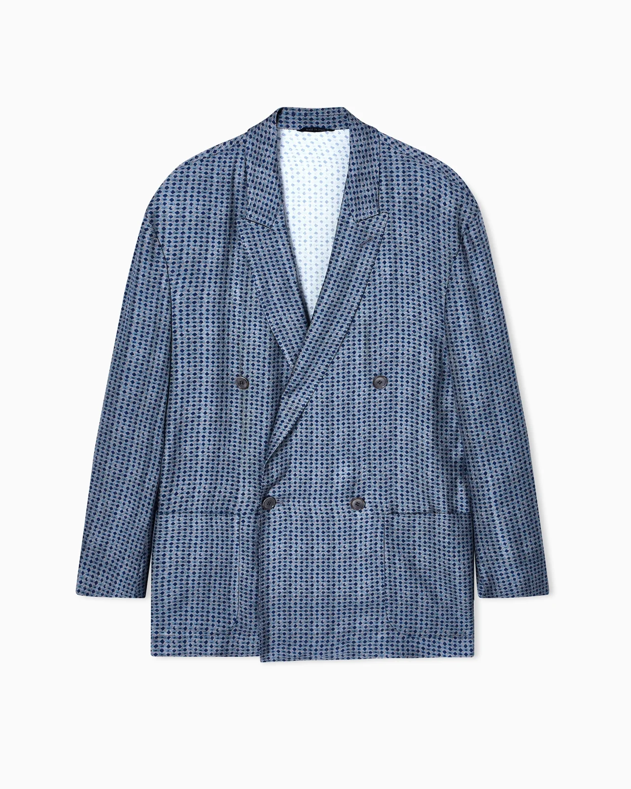 DOUBLE-BREASTED JACKET IN PRINTED VISCOSE - 1