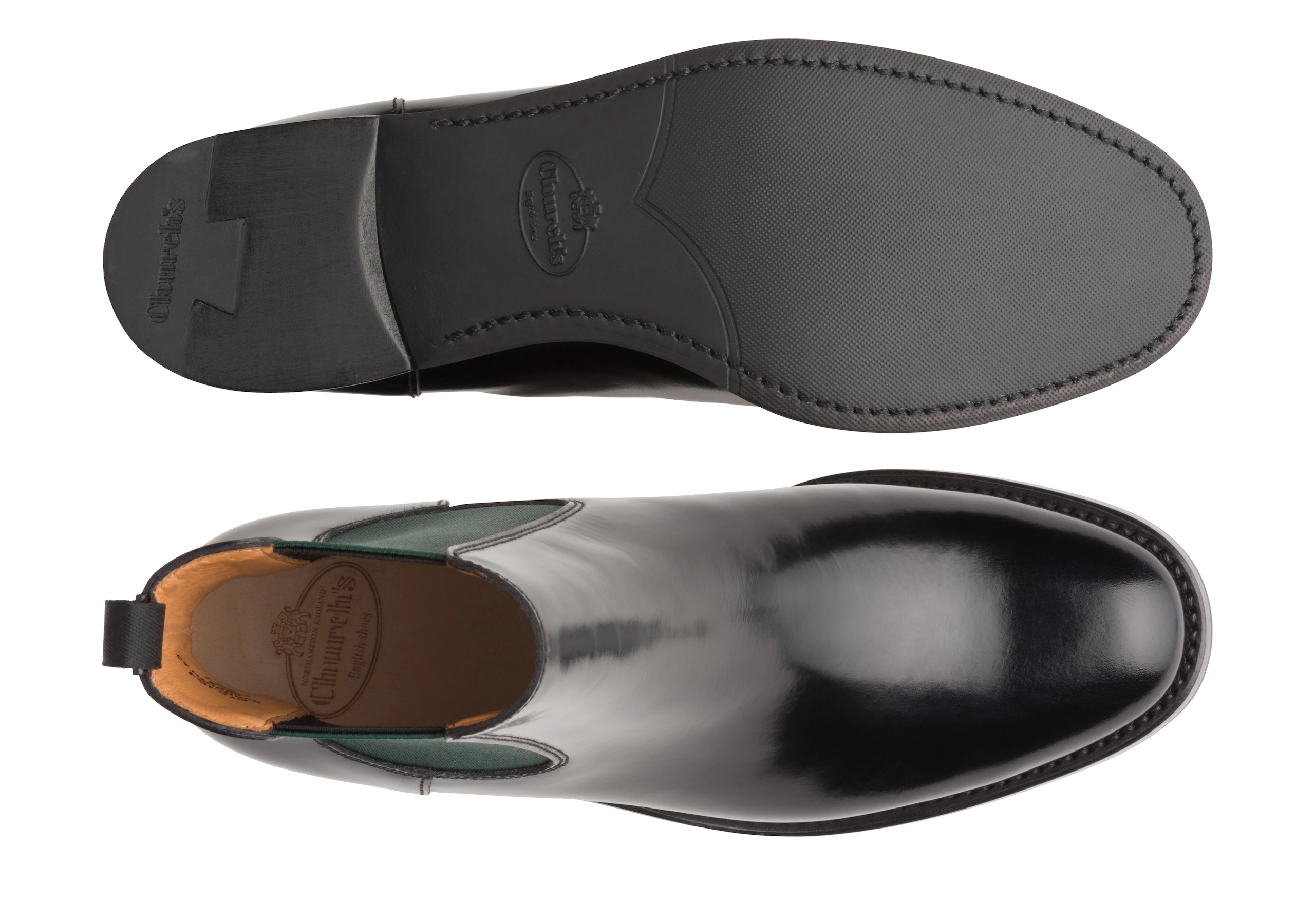 Monmouth 40
Polished Fumè Chelsea Boot Black/military green - 3