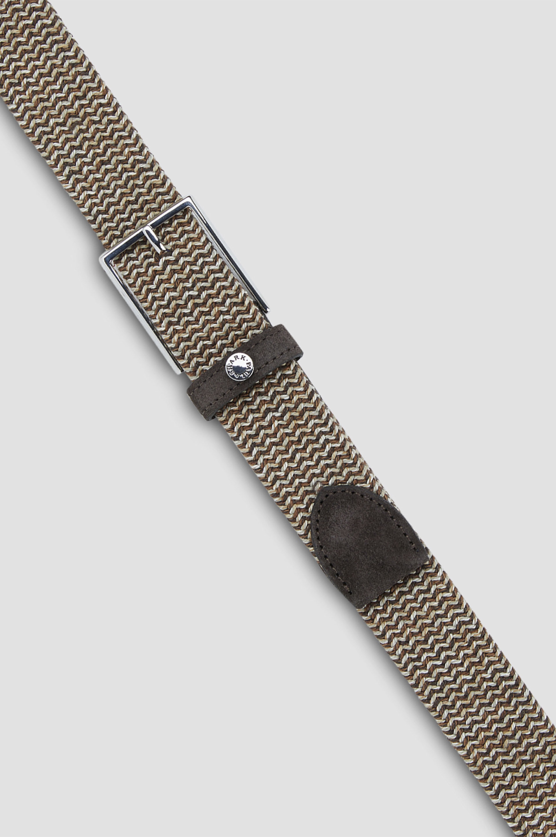 ELASTIC BELT WITH MICRO-WEAVE AND LEATHER TRIMS - 2