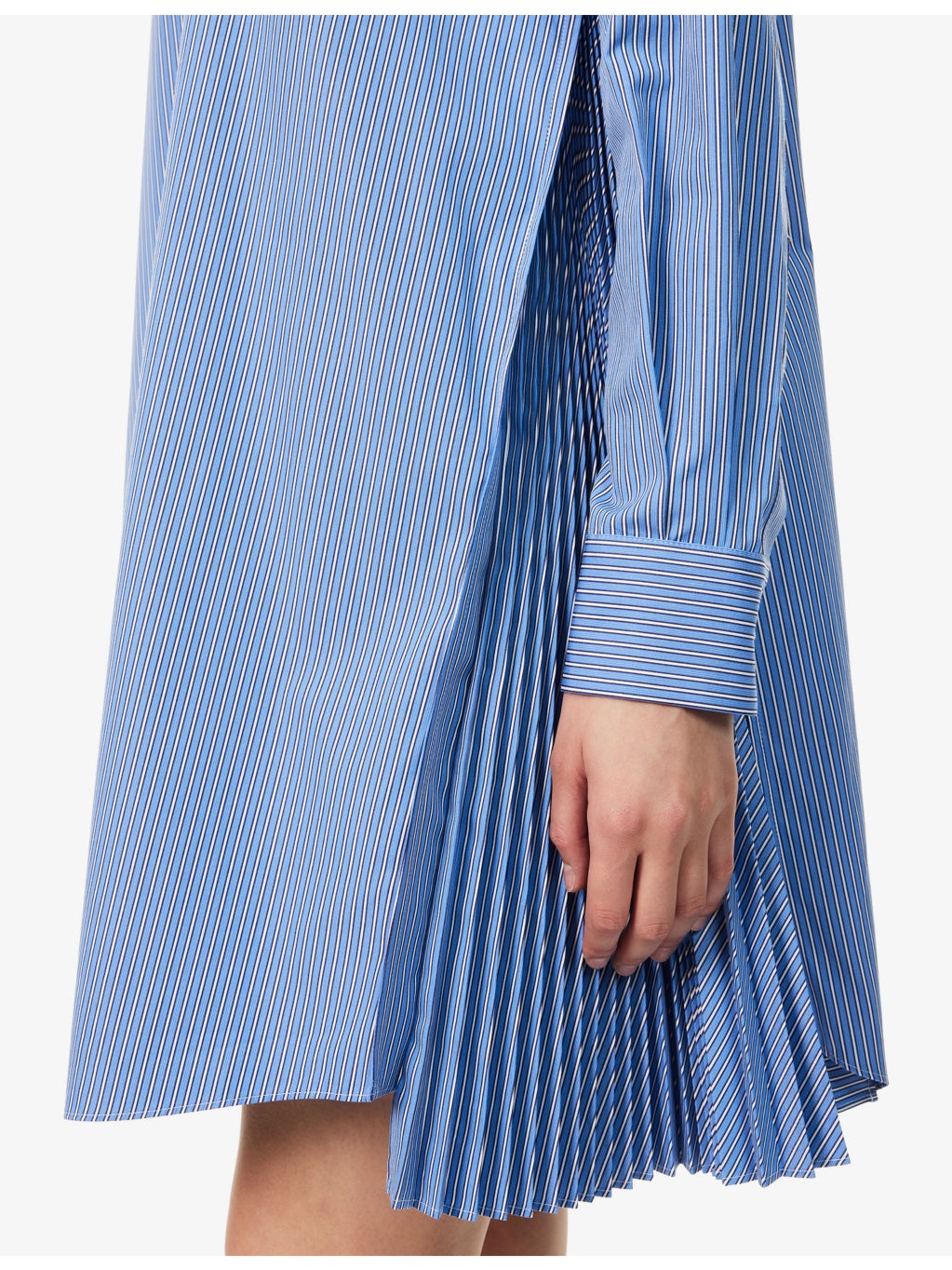 Striped Pleated Cotton-Poplin Mini Dress - 5