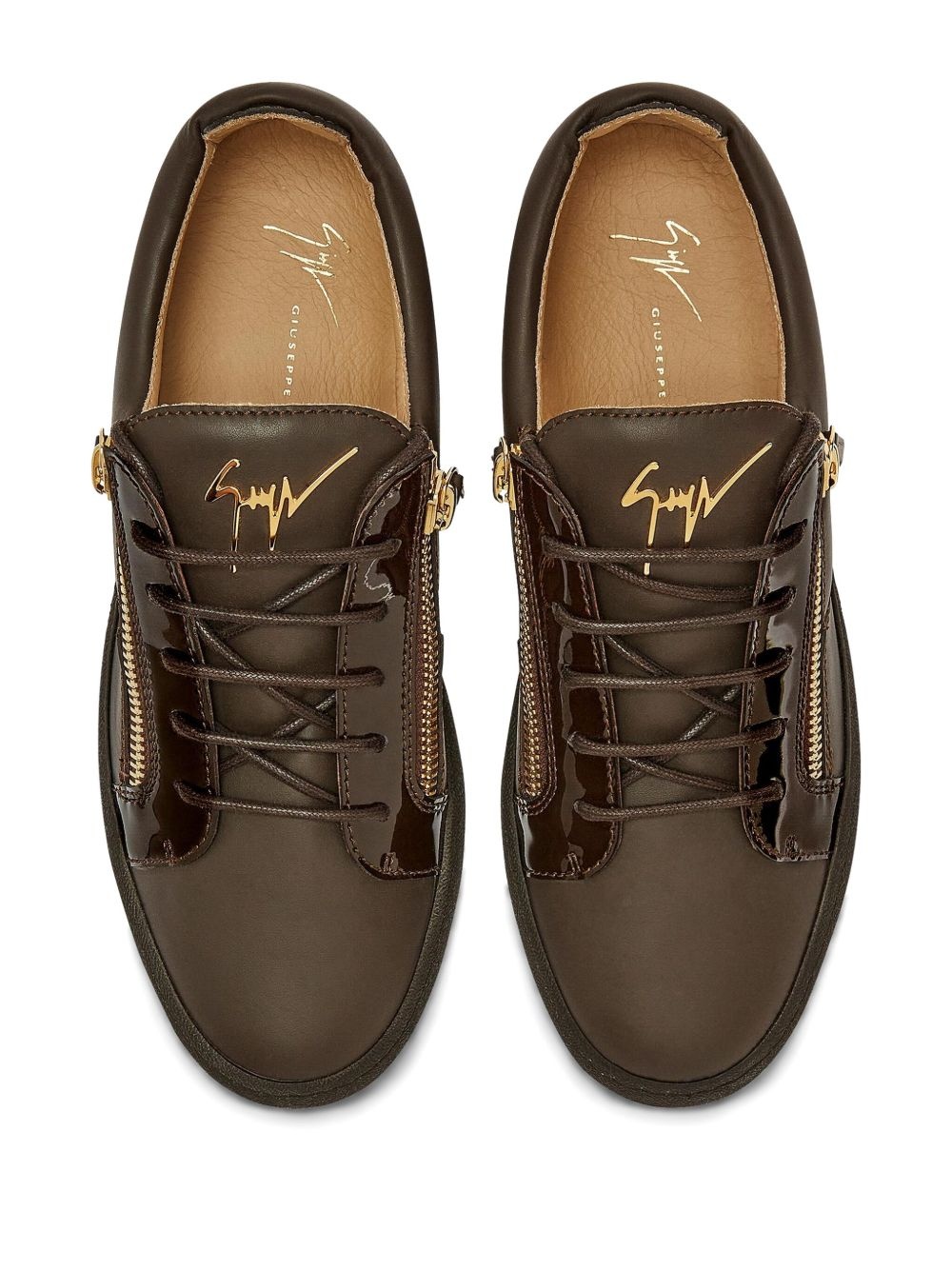 Frankie patent-leather lace-up sneakers - 4