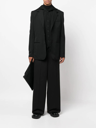 Yohji Yamamoto fitted single-breasted button blazer outlook