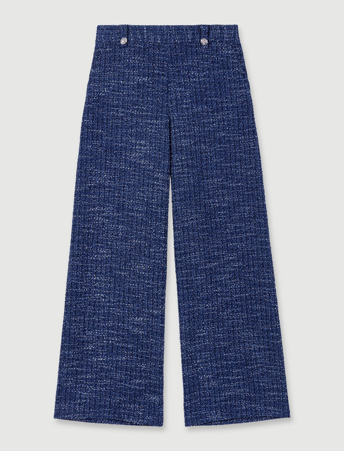 Wide-leg tweed trousers - 1