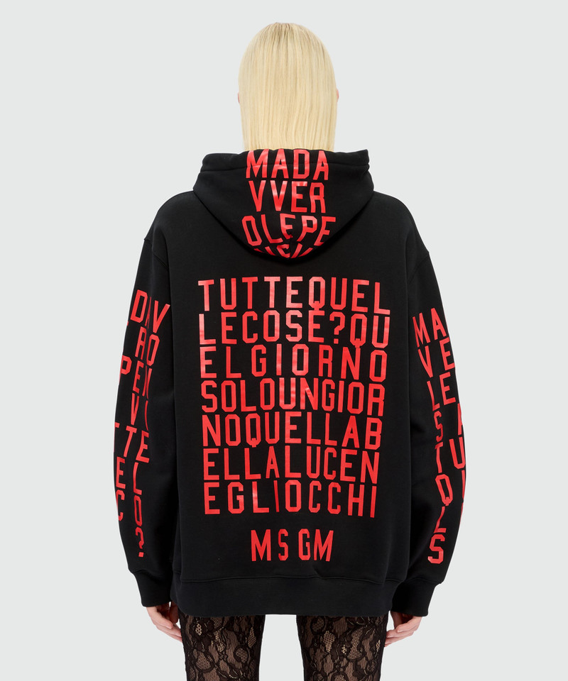 Caterina Frongia x MSGM Black Hoodie with Quotes 3