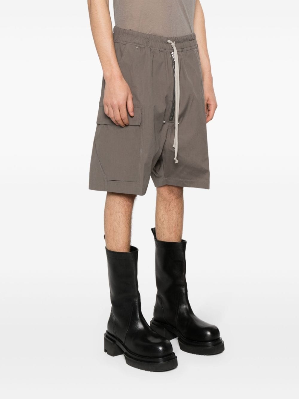 drawstring cargo shorts - 3