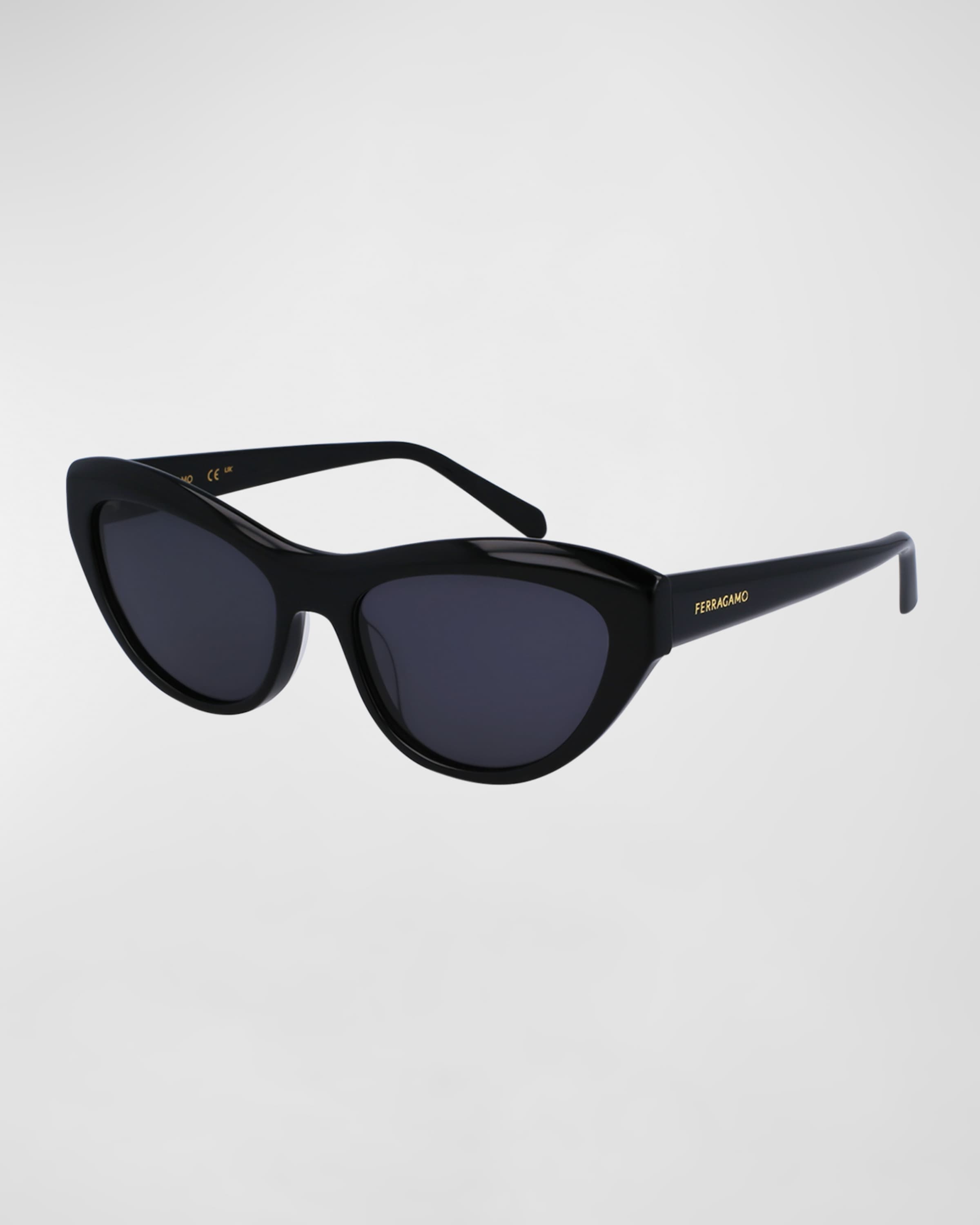 FERRAGAMO Sleek Logo Acetate Cat-Eye Sunglasses | REVERSIBLE