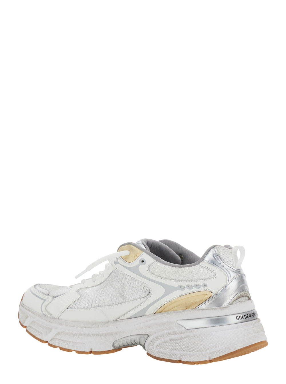 Golden Goose Men 'Lightstar' White Low Top Sneakers With Logo Patch On The Tongue And Logo Lettering - 3