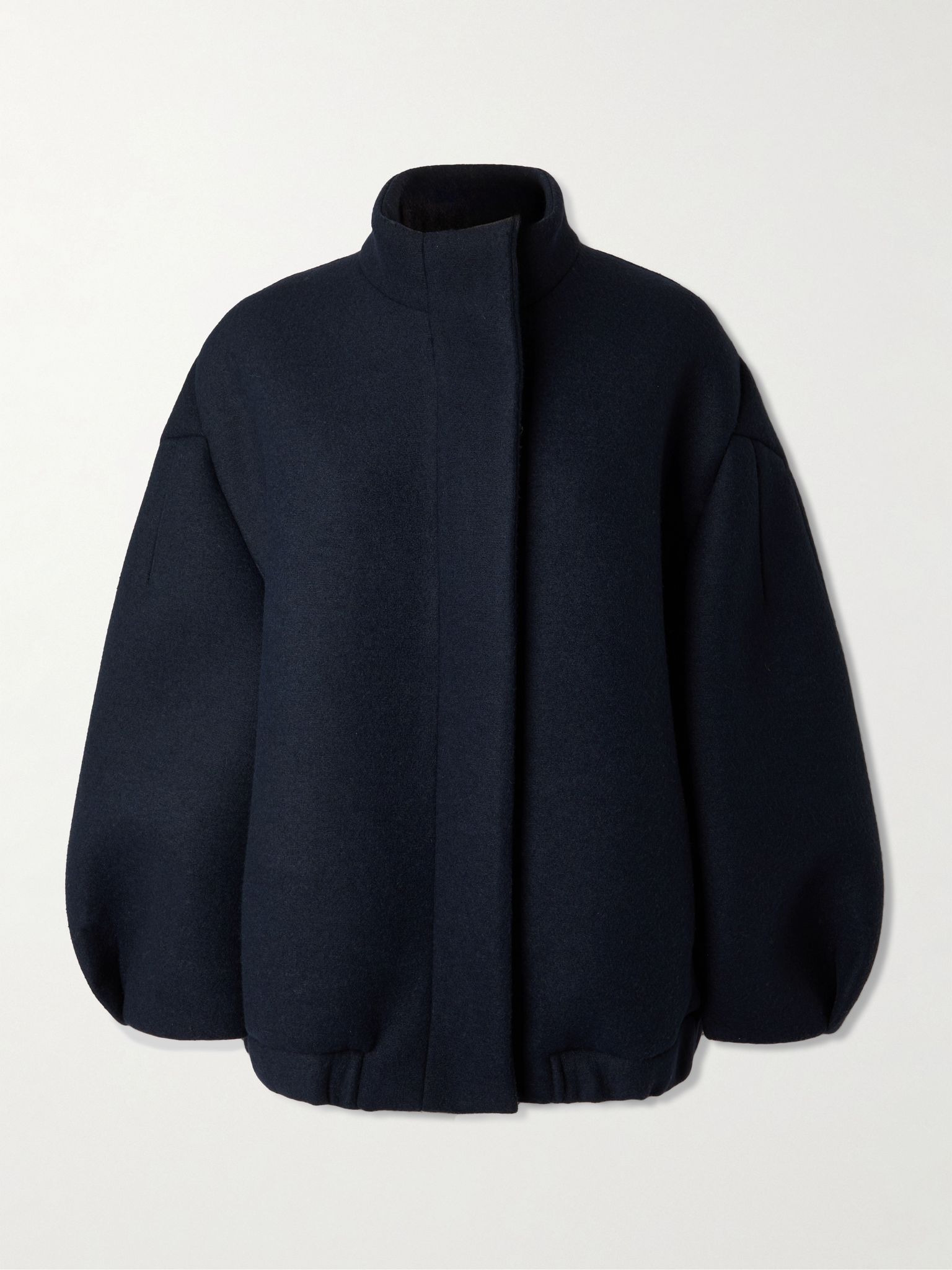 Oversized felt bomber jacket Navy - 1