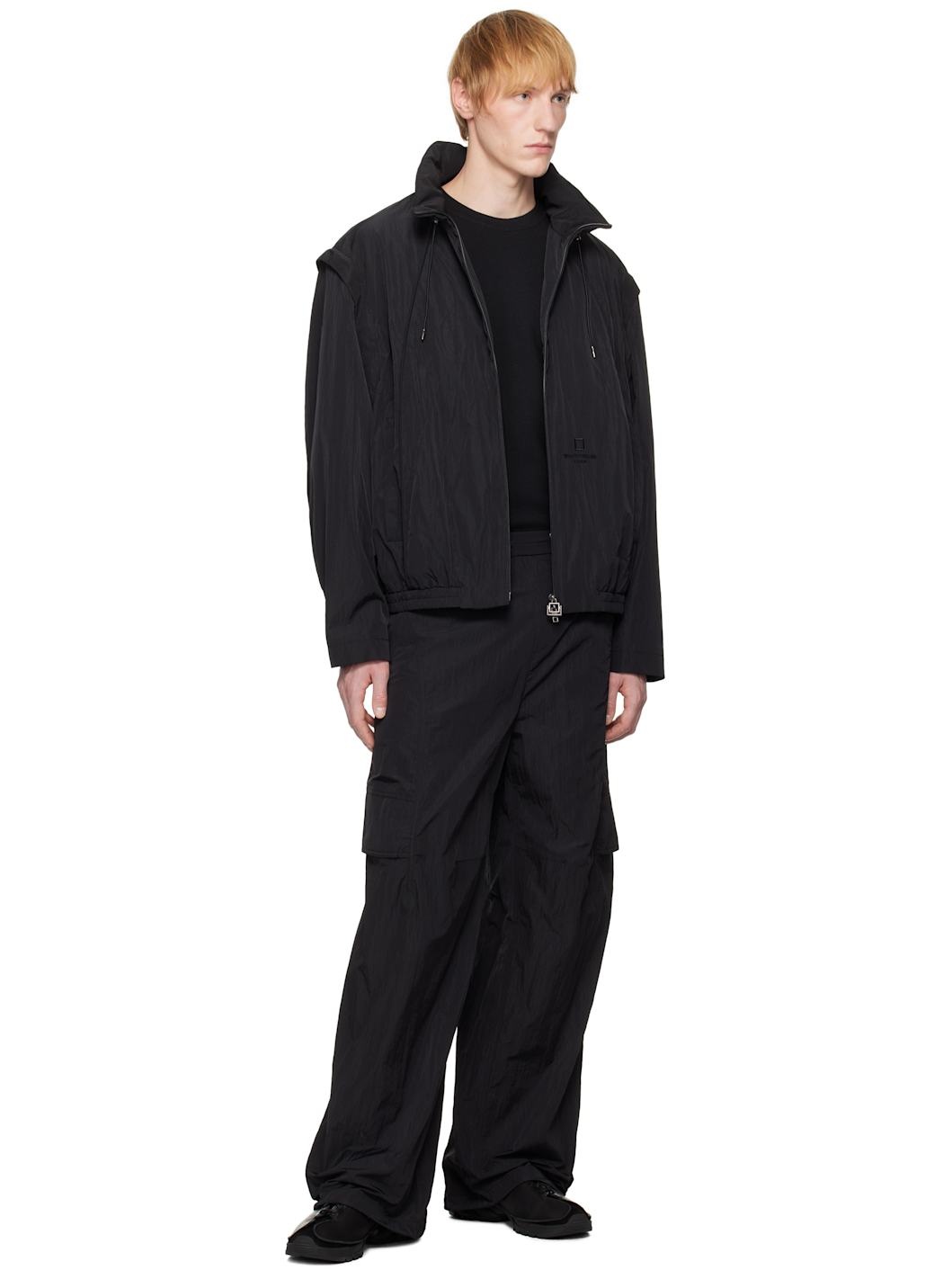 Black Nylon Track Jacket - 5