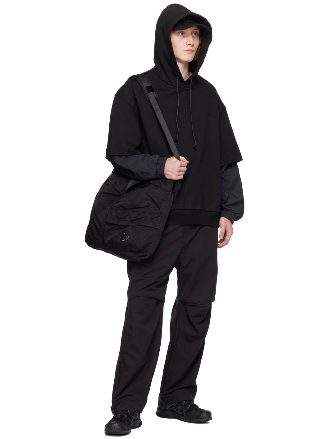 Black Dropped Inseam Trousers - 4