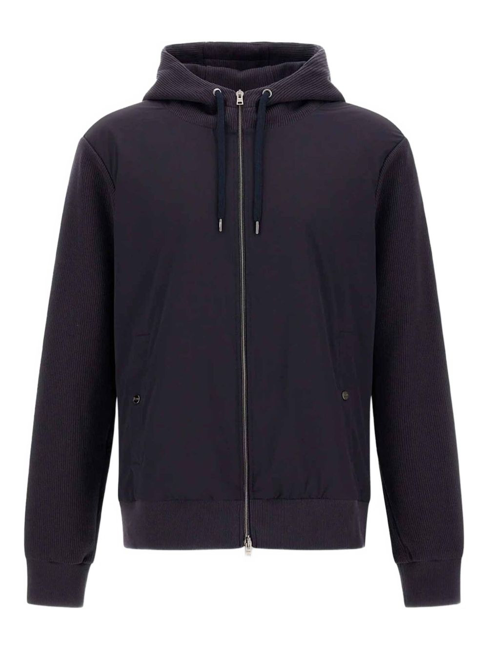 ribbed-knit zip-up jacket - 1