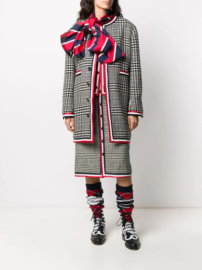 Thom Browne check pattern cashmere coat outlook