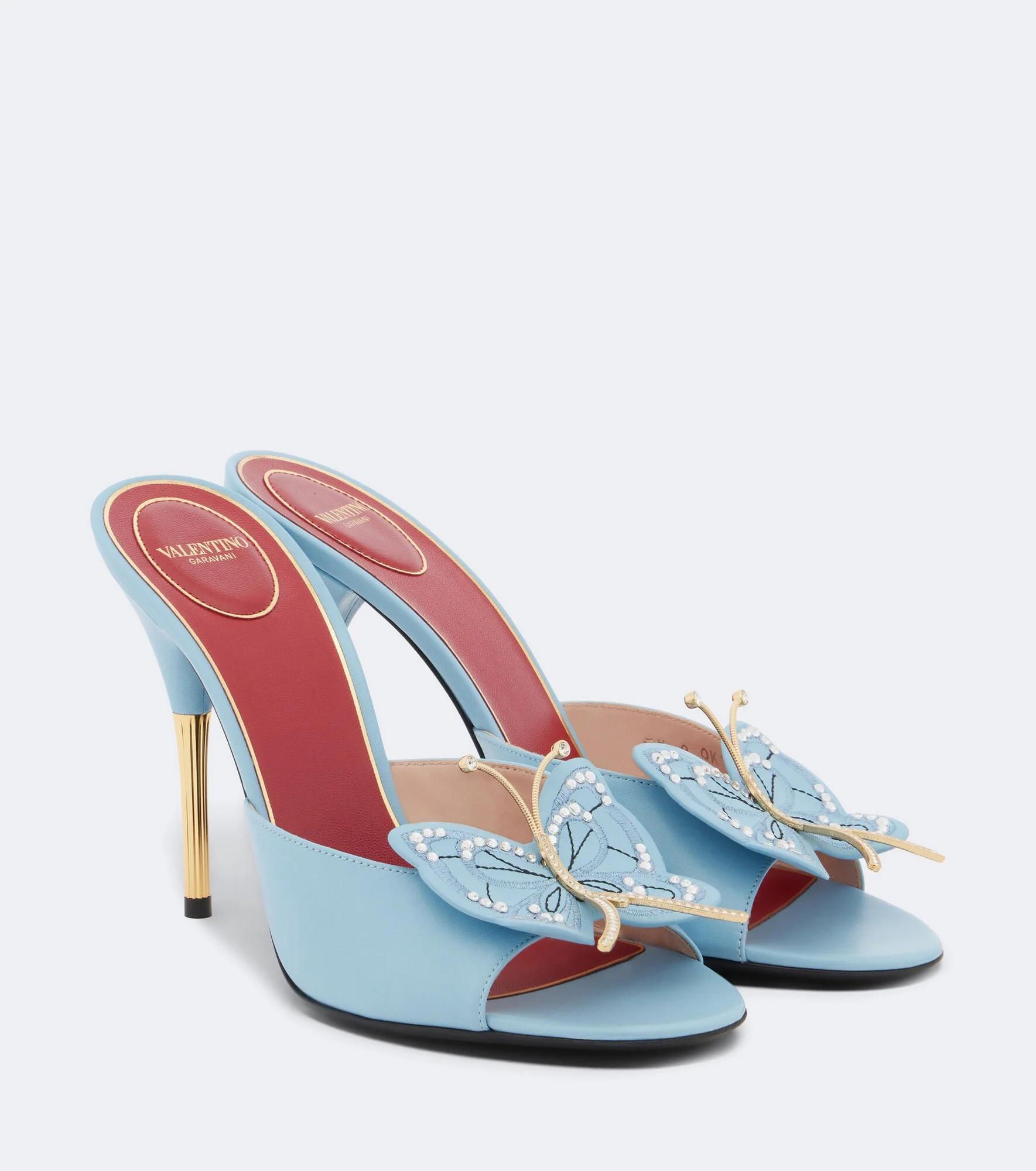 Flutterby embellished leather mules - 1