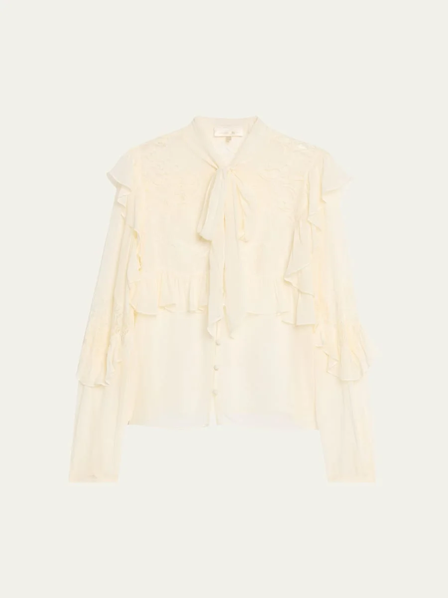 Farah Chiffon Lace Blouse - 1