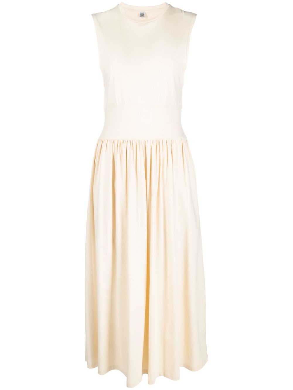 sleeveless flared midi dress - 1