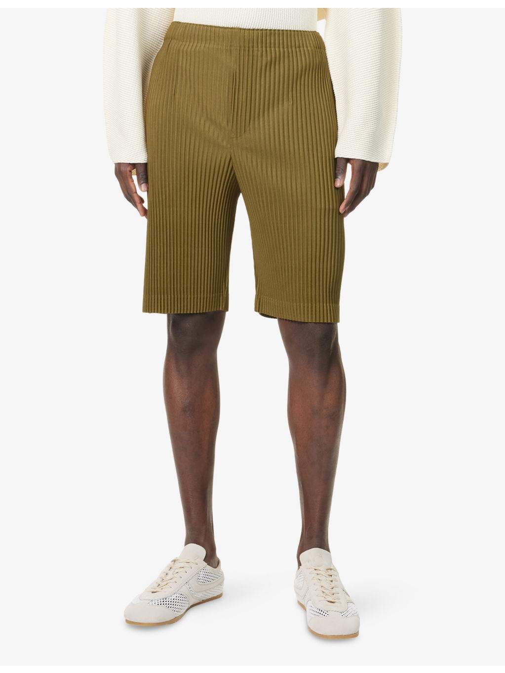 Pleats Regular-Fit Knitted Shorts - 3
