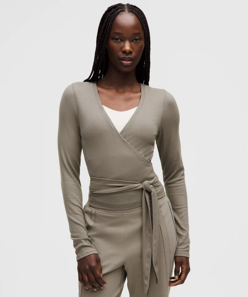 Front-to-Back Wrap-Waist Long-Sleeve Shirt 1