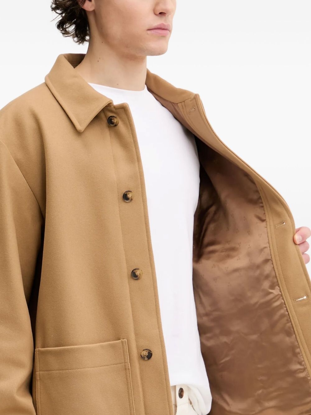 patch-pocket wool-blend jacket - 3