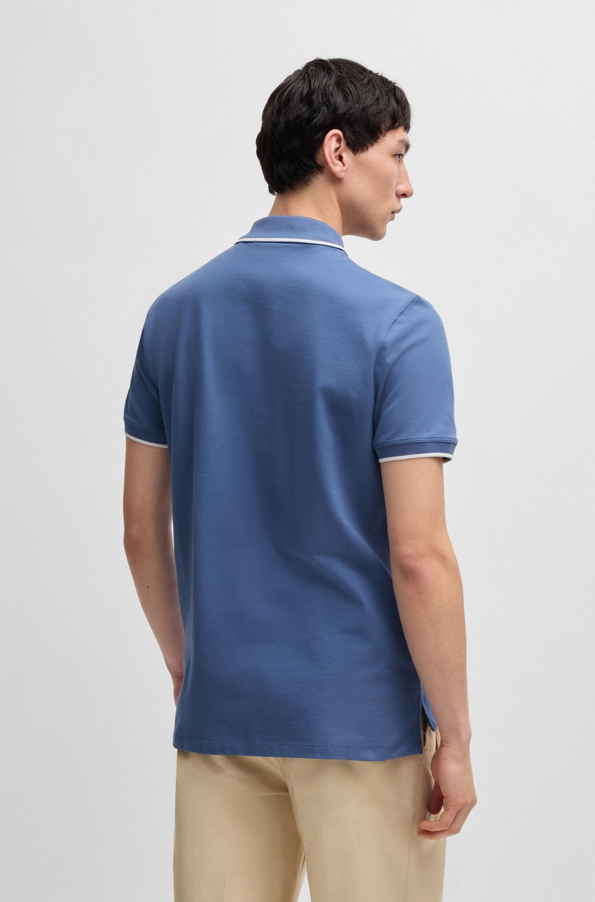STRETCH-COTTON SLIM-FIT POLO SHIRT WITH PRINTED LOGO - 5