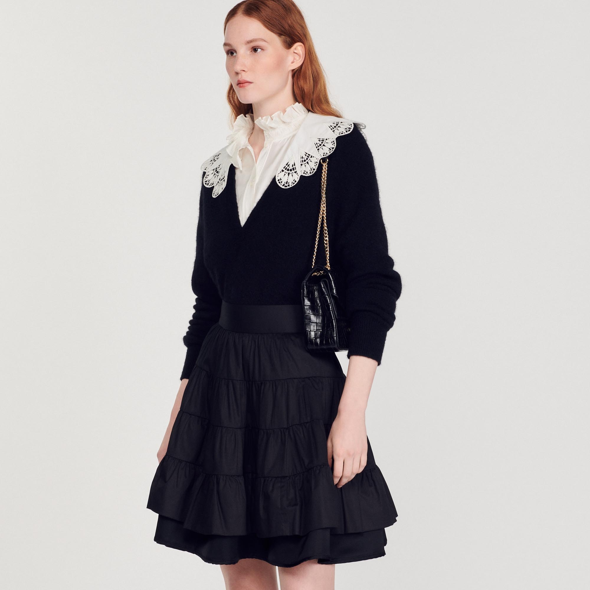 Short dual-material skirt - 5