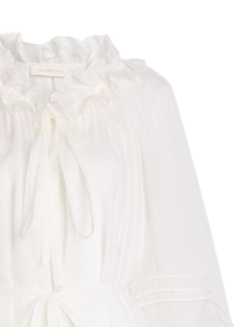 Zimmermann ruffled tie midi dress outlook