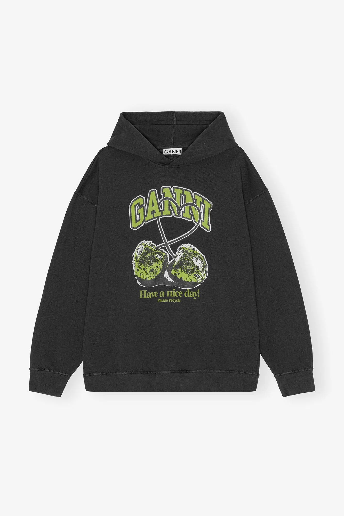 BLACK ISOLI CHERRIES OVERSIZED HOODIE - 1