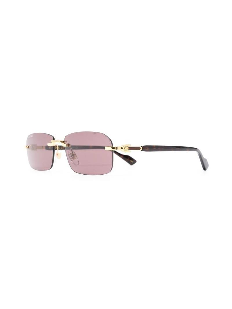 GUCCI rimless rectangle-frame sunglasses outlook