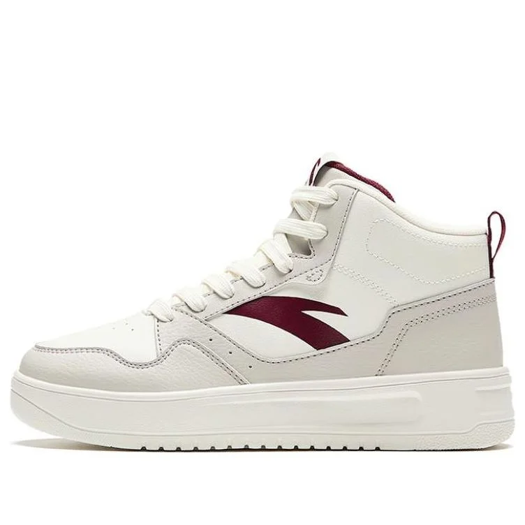 (WMNS) ANTA Skateboarding Series Sneakers High 'White Burgundy' 922348002Q-2 - 1