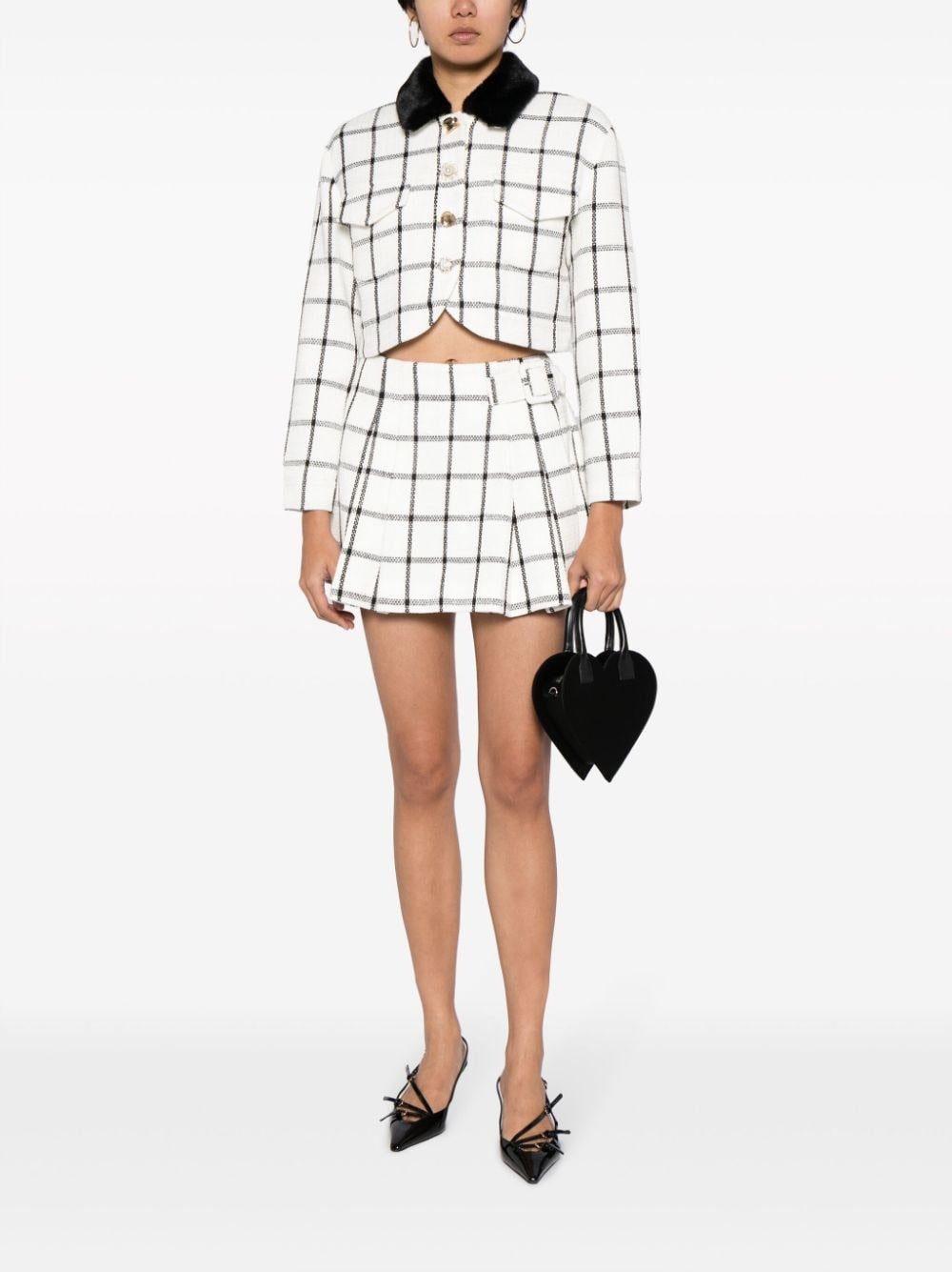 check-pattern mini skirt - 2