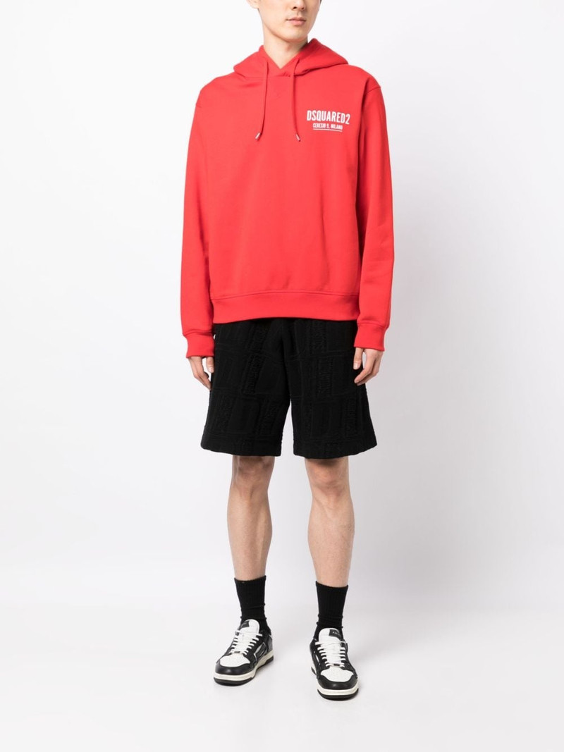 DSQUARED2 logo-print cotton hoodie outlook