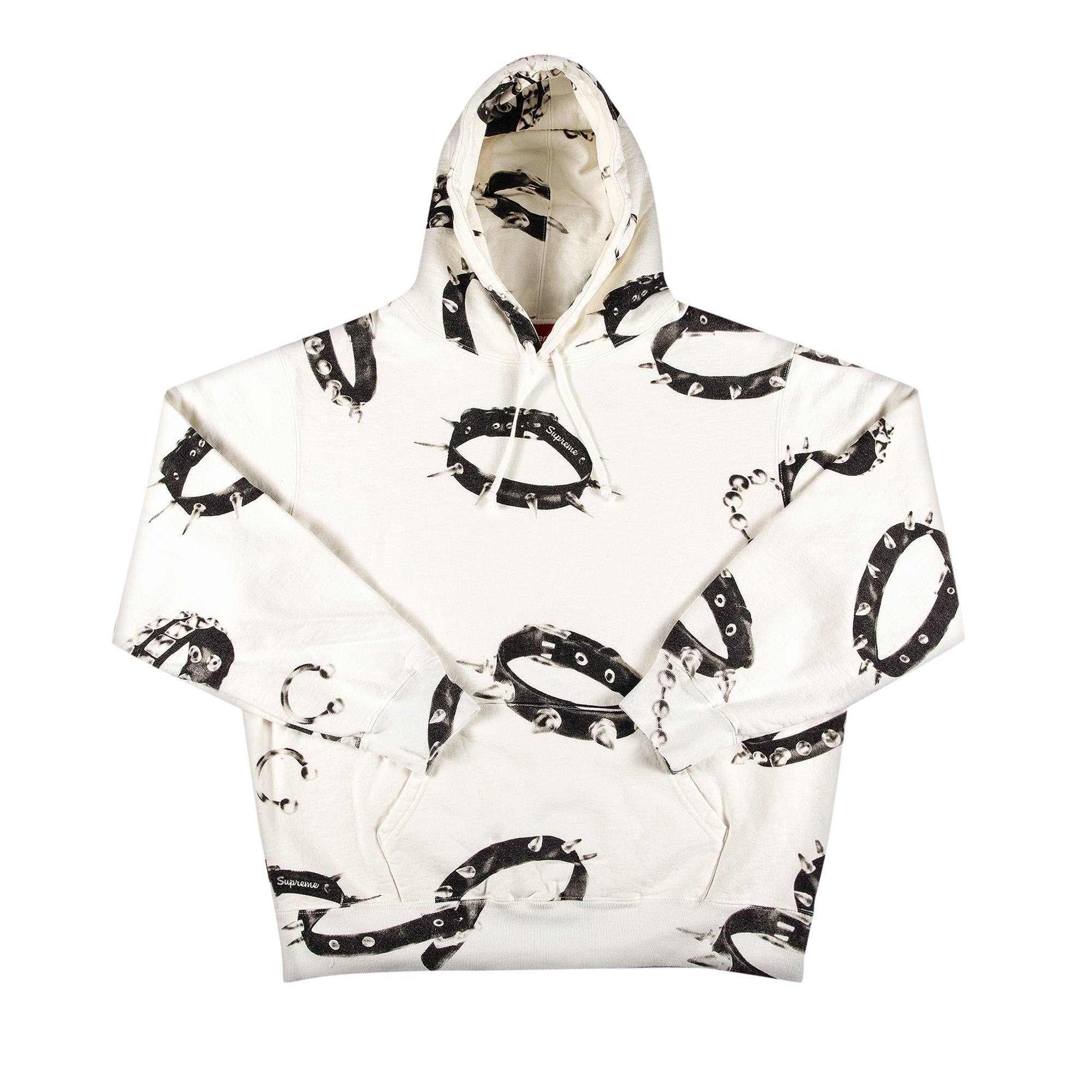 Supreme Supreme Studded Collars Hooded Sweatshirt 'White' | REVERSIBLE