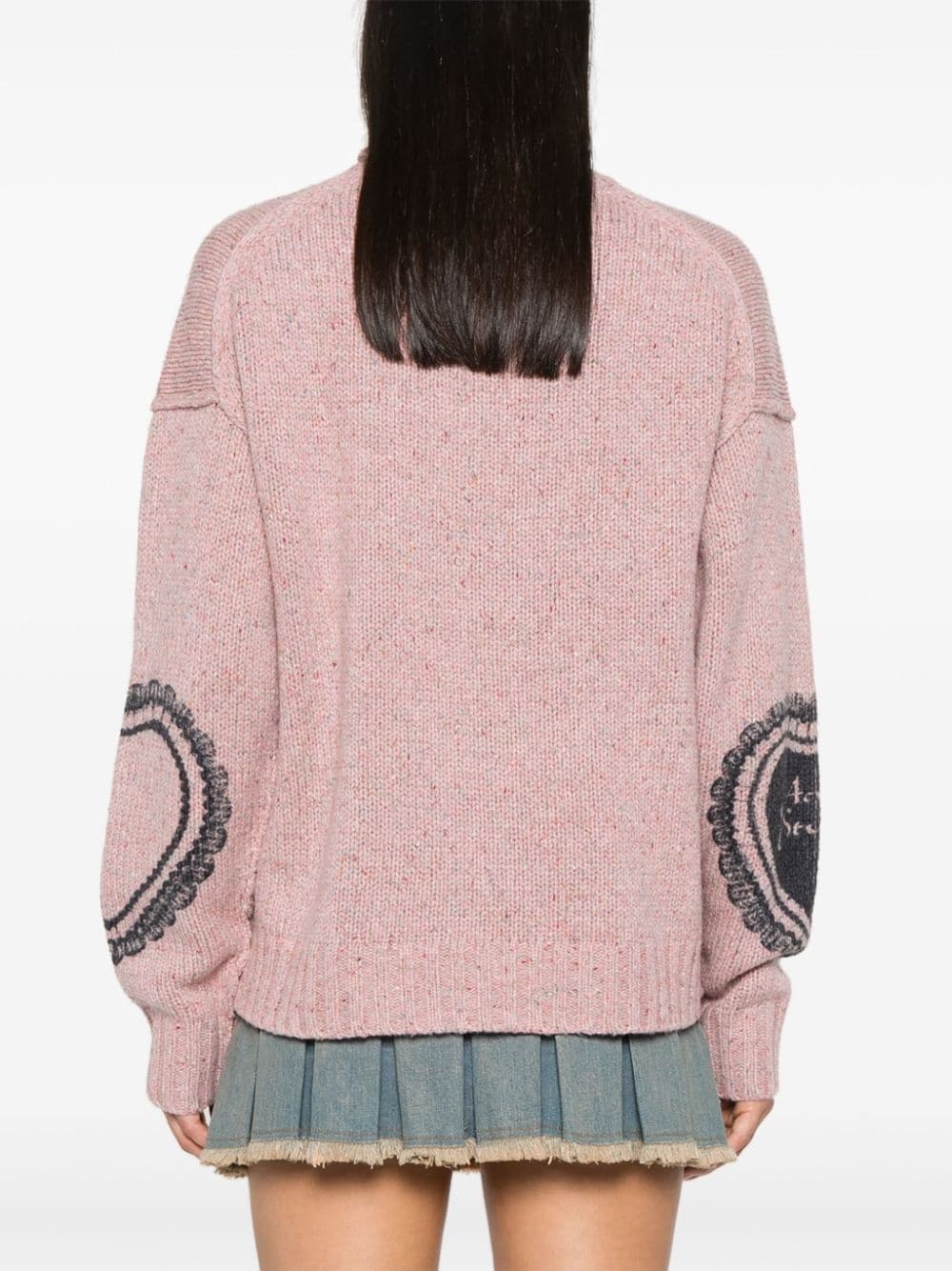 heart-print chunky-knit jumper - 4