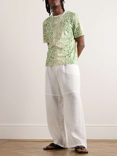 WALES BONNER Original Logo-Embroidered Leopard-Print Organic Cotton-Jersey T-Shirt outlook