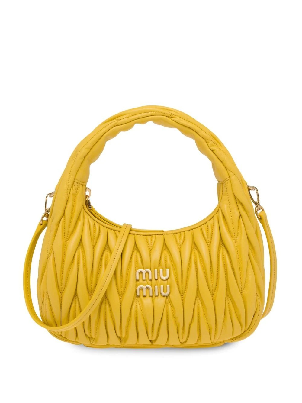 Miu Wander matelassé mini hobo bag - 1