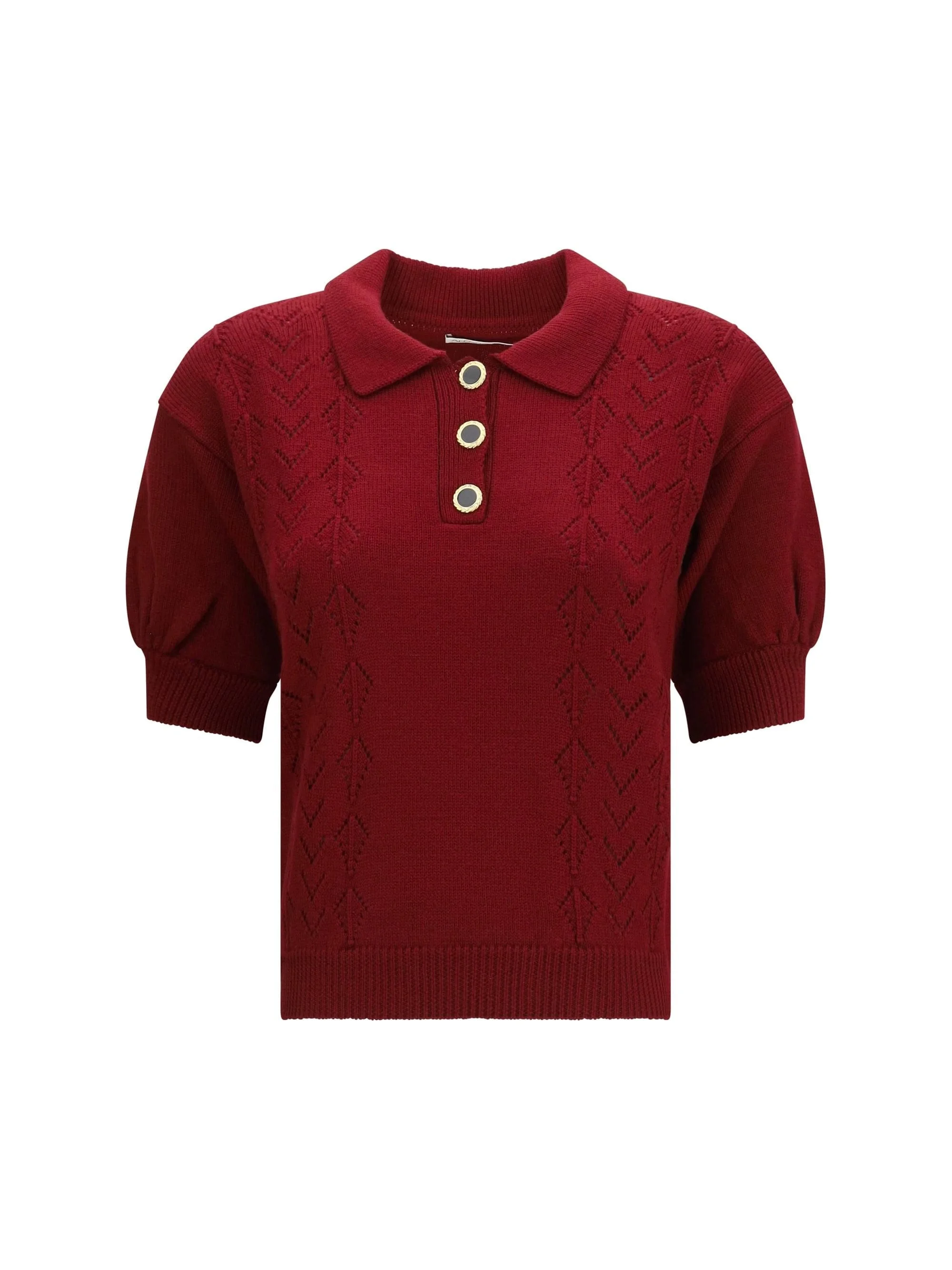 Alessandra Rich Women Merino Wool Polo Shirt With Buttons - 1