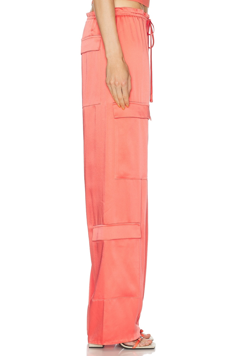 Doubleface Satin Drawstring Cargo Pant - 3