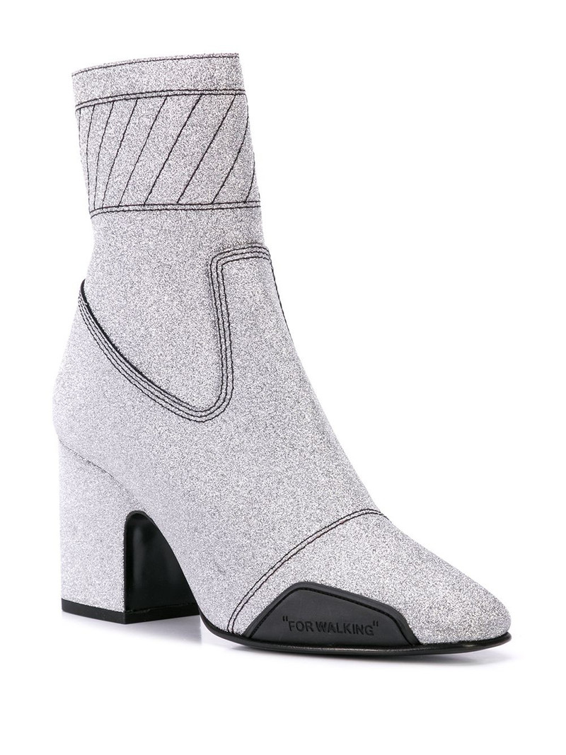 Off-White glitter ankle boots outlook