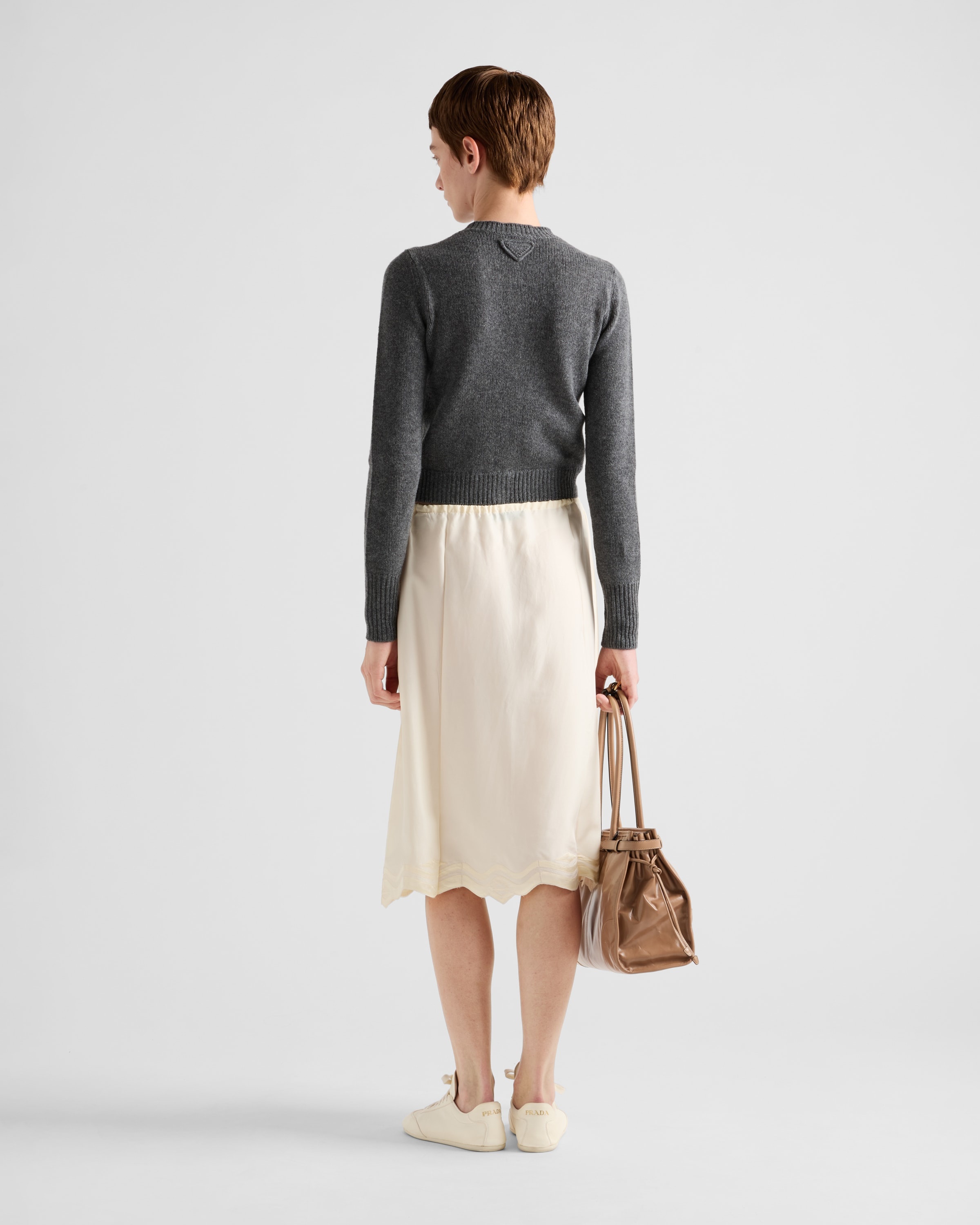 Embroidered silk habutai skirt - 5