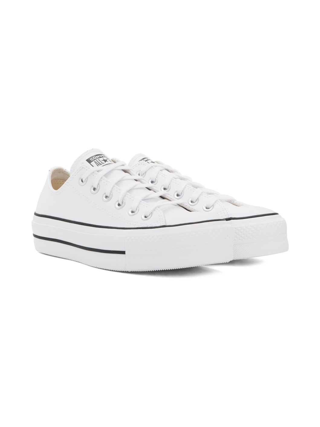 White Chuck Taylor All Star Platform Leather Sneakers - 4