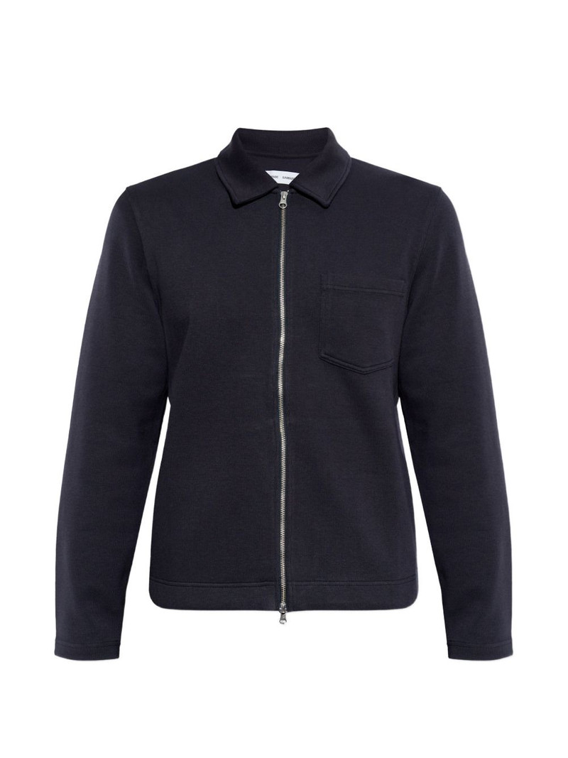 Sahannes zip-fastening chest-pocket sweatshirt 1