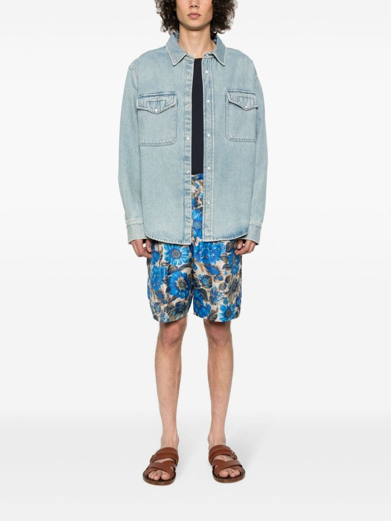 Moschino floral-print silk shorts outlook