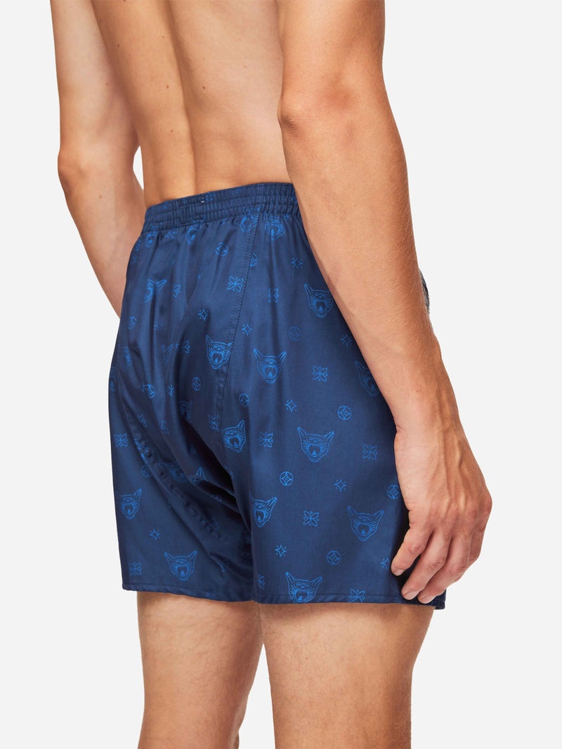 Men's Classic Fit Boxers Paris 24 Cotton Jacquard Navy - 7