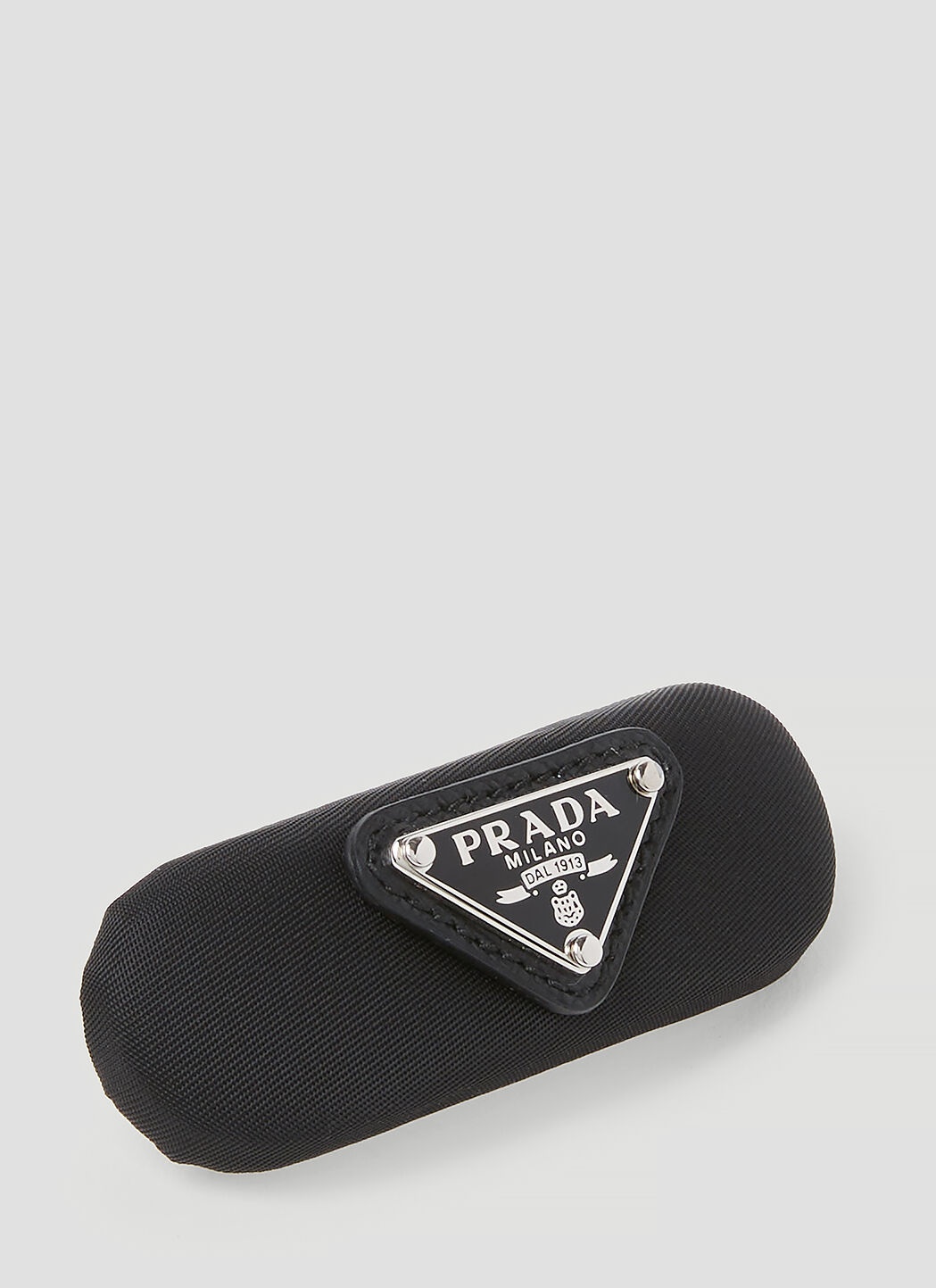 Prada Triangle Logo Hairclip - Black