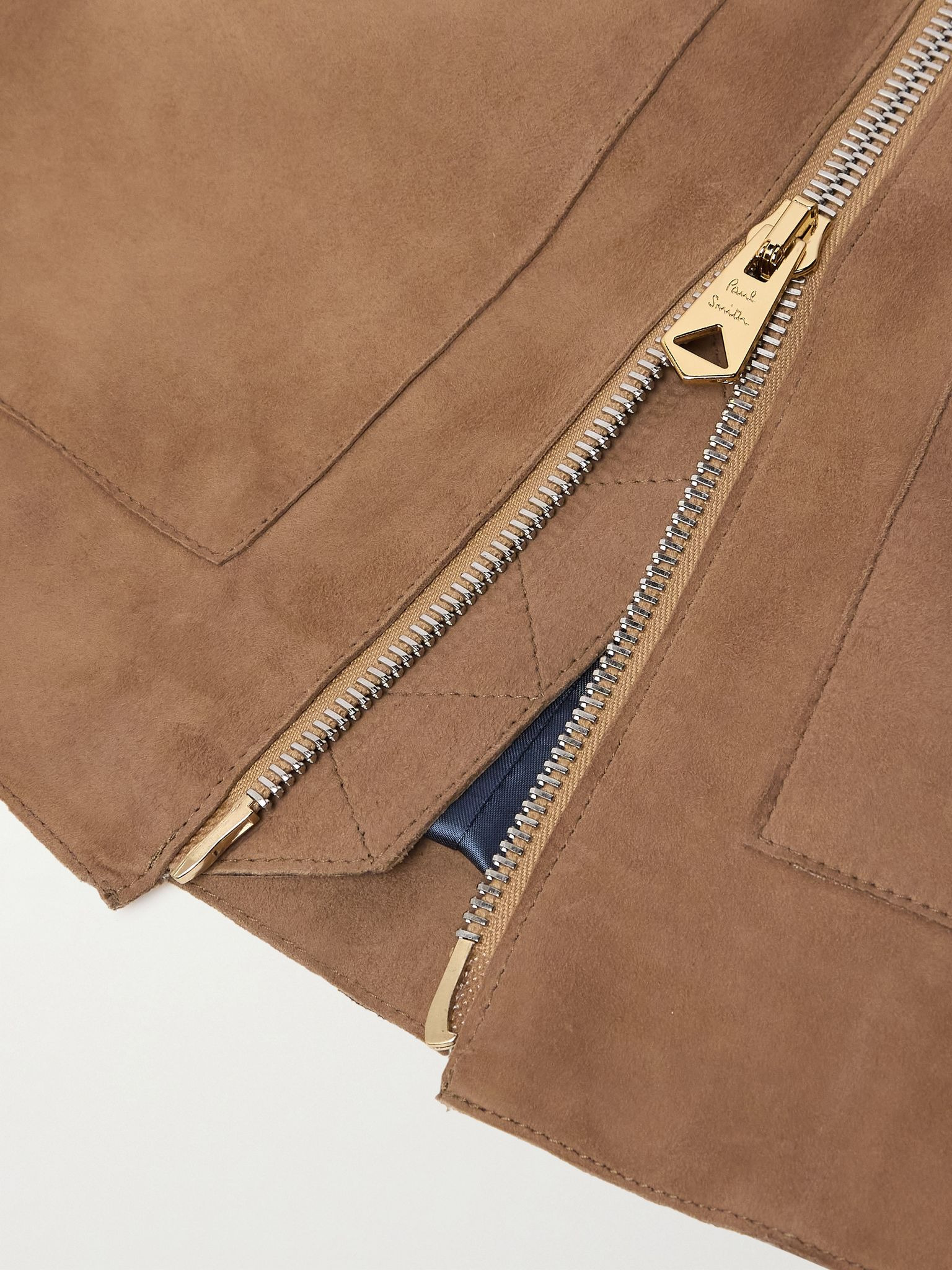 Suede Bomber Jacket Beige - 6