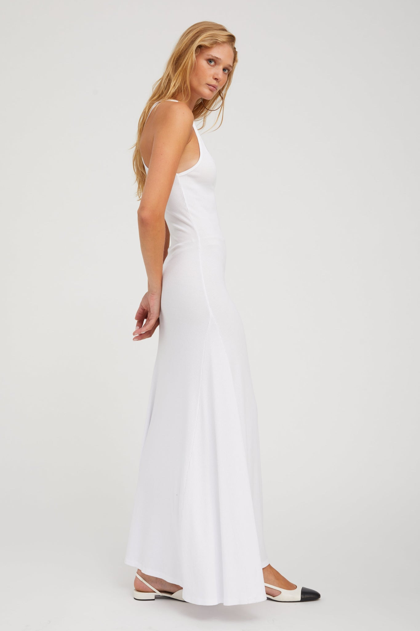 WHITE RIB TANK MAXI DRESS - 2