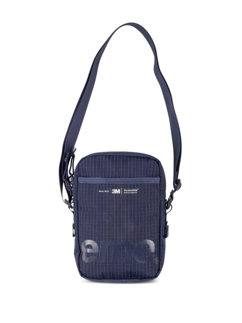 logo-print grid-pattern shoulder bag - 2