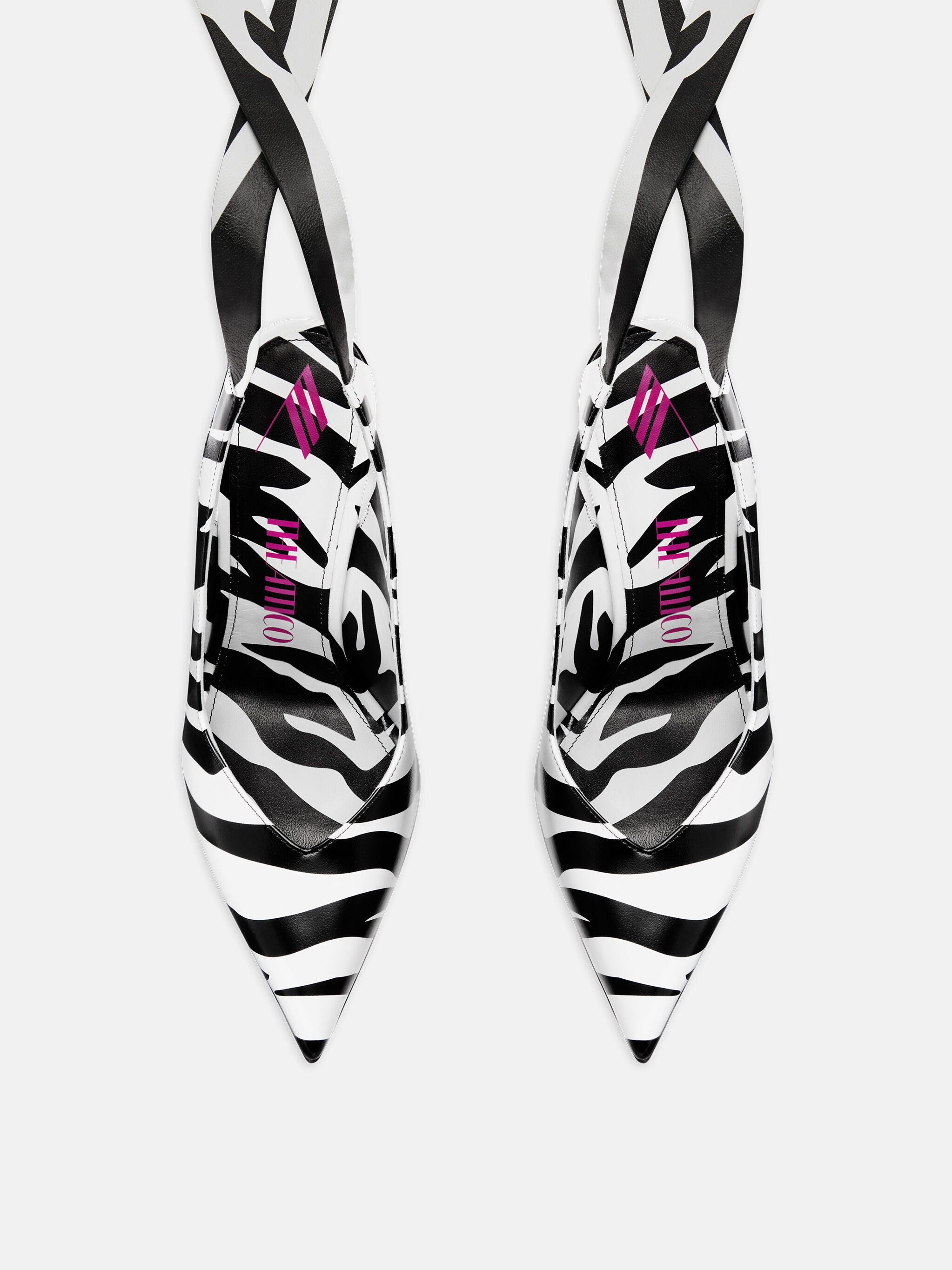 ''VENUS'' RIBBON BLACK AND WHITE SLINGBACK - 3