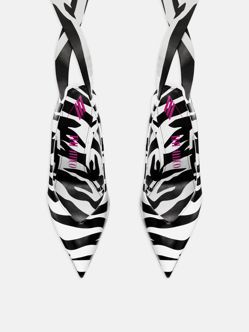 ''VENUS'' RIBBON BLACK AND WHITE SLINGBACK 3